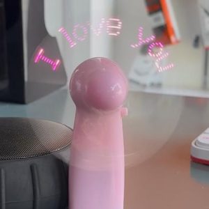 پنکه دستی ال ای دی LED نوشتاری متحرک آی لاو یو i love u