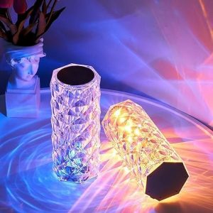 چراغ کریستال رومیزی مدل الماس Rose Table Lamp