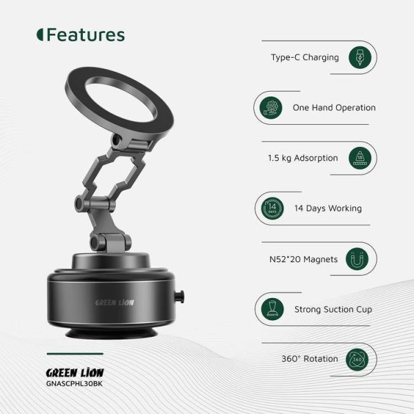 هولدر وکیومی موبایل گرین لاین مدل GX-31 Auto Suction