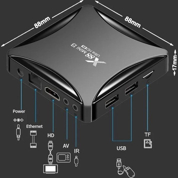اندروید باکس ایکس 88 مدل 64/4GB Mini13 Ultra 8K