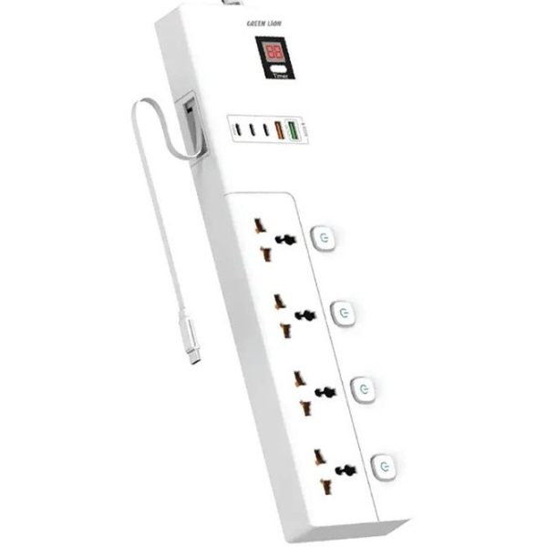 چندراهی برق گرین مدل GS-800 ظرفیت ۳۵۰۰ وات با ۴ خروجی و کابل ۲ متر